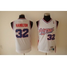 nba detroit pistons #32 hamilton white(fans edition)