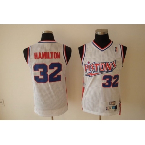 nba detroit pistons #32 hamilton white(fans edition)