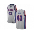 Women Nike Detroit Pistons #43 Grant Long Authentic Silver NBA Jersey Statement Edition