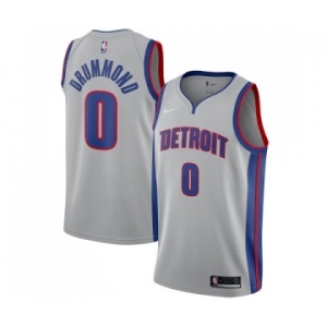 Women's Nike Detroit Pistons #0 Andre Drummond Swingman Silver NBA Jersey Statement Edition