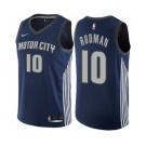 Women's Nike Detroit Pistons #10 Dennis Rodman Swingman Navy Blue NBA Jersey - City Edition