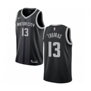 Women's Nike Detroit Pistons #13 Khyri Thomas Swingman Black NBA Jersey - City Edition