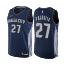 Women's Nike Detroit Pistons #27 Zaza Pachulia Swingman Navy Blue NBA Jersey - City Edition