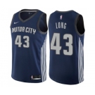 Women's Nike Detroit Pistons #43 Grant Long Swingman Navy Blue NBA Jersey - City Edition