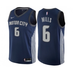 Women's Nike Detroit Pistons #6 Terry Mills Swingman Navy Blue NBA Jersey - City Edition