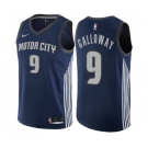 Women's Nike Detroit Pistons #9 Langston Galloway Swingman Navy Blue NBA Jersey - City Edition