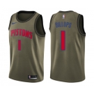 Youth Nike Detroit Pistons #1 Chauncey Billups Swingman Green Salute to Service NBA Jersey