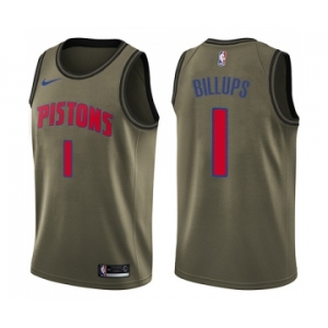 Youth Nike Detroit Pistons #1 Chauncey Billups Swingman Green Salute to Service NBA Jersey