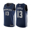 Youth Nike Detroit Pistons #13 Khyri Thomas Swingman Navy Blue NBA Jersey - City Edition