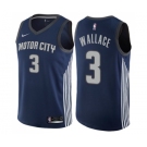 Youth Nike Detroit Pistons #3 Ben Wallace Swingman Navy Blue NBA Jersey - City Edition