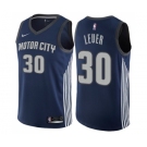 Youth Nike Detroit Pistons #30 Jon Leuer Swingman Navy Blue NBA Jersey - City Edition