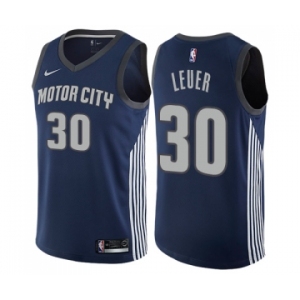 Youth Nike Detroit Pistons #30 Jon Leuer Swingman Navy Blue NBA Jersey - City Edition