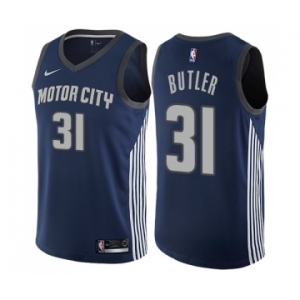 Youth Nike Detroit Pistons #31 Caron Butler Swingman Navy Blue NBA Jersey - City Edition