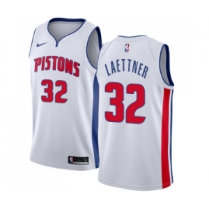 Youth Nike Detroit Pistons #32 Christian Laettner Swingman White Home NBA Jersey - Association Edition
