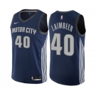 Youth Nike Detroit Pistons #40 Bill Laimbeer Swingman Navy Blue NBA Jersey - City Edition