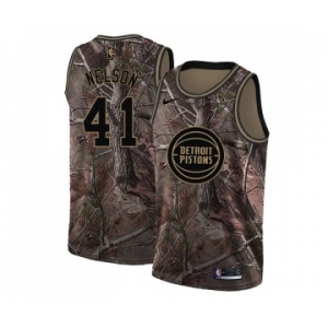 Youth Nike Detroit Pistons #41 Jameer Nelson Swingman Camo Realtree Collection NBA Jersey