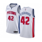 Youth Nike Detroit Pistons #42 Jerry Stackhouse Swingman White Home NBA Jersey - Association Edition