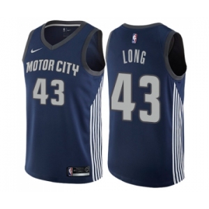 Youth Nike Detroit Pistons #43 Grant Long Swingman Navy Blue NBA Jersey - City Edition