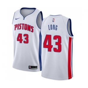 Youth Nike Detroit Pistons #43 Grant Long Swingman White Home NBA Jersey - Association Edition