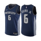 Youth Nike Detroit Pistons #6 Bruce Brown Jr. Swingman Navy Blue NBA Jersey - City Edition