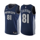 Youth Nike Detroit Pistons #81 Jose Calderon Swingman Navy Blue NBA Jersey - City Edition