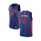 Youth Nike Detroit Pistons #9 Langston Galloway Authentic Royal Blue Road NBA Jersey - Icon Edition