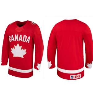 MEN'S TEAM CANADA ADULT RED BLANK HOCKEY JERSEY