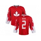 Men Adidas Team Canada #2 Duncan Keith Red 2016 World Cup Ice Hockey Jersey