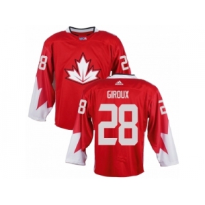 Men Adidas Team Canada #28 Claude Giroux Red 2016 World Cup Ice Hockey Jersey
