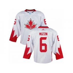 Men Adidas Team Canada #6 Jake Muzzin White 2016 World Cup Ice Hockey Jersey