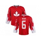 Men Adidas Team Canada #6 Shea Weber Red 2016 World Cup Ice Hockey Jersey