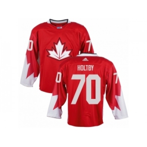 Men Adidas Team Canada #70 Braden Holtby Red 2016 World Cup Ice Hockey Jersey