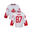 Men Adidas Team Canada #87 Sidney Crosby White 2016 World Cup Ice Hockey Jersey