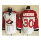 Team CA. #30 Martin Brodeur White Red Nike Throwback Stitched NHL Jersey