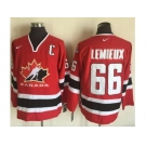 Team CA. #66 Mario Lemieux Red Black 2002 Olympic Nike Throwback Stitched NHL Jersey