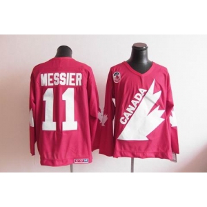 nhl jerseys team canada olympic #11 messier m&n red