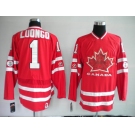 nhl team canada #1 luongo 2010 olympic red