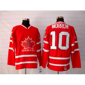 nhl team canada #10 morrow 2010 olympic red