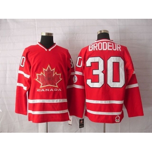 nhl team canada #30 brodeur 2010 olympic red