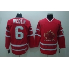 nhl team canada #6 weber  2010 olympic red