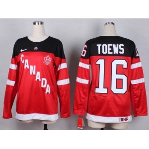 Women NHL Team Canada Olympic #16 toews red jerseys[100 th]