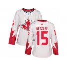 Women's Adidas Team Canada #15 Ryan Getzlaf Authentic White Home 2016 World Cup Hockey Jersey