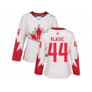 Women's Adidas Team Canada #44 Marc-Edouard Vlasic Authentic White Home 2016 World Cup Hockey Jersey