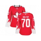 Women's Adidas Team Canada #70 Braden Holtby Premier Red Away 2016 World Cup Hockey Jersey