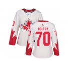 Women's Adidas Team Canada #70 Braden Holtby Premier White Home 2016 World Cup Hockey Jersey