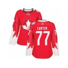 Women's Adidas Team Canada #77 Jeff Carter Authentic Red Away 2016 World Cup Hockey Jersey