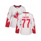 Women's Adidas Team Canada #77 Jeff Carter Authentic White Home 2016 World Cup Hockey Jersey