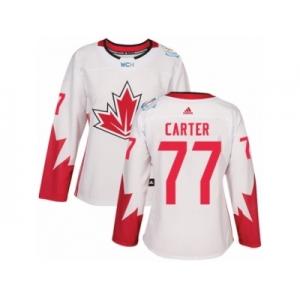 Women's Adidas Team Canada #77 Jeff Carter Authentic White Home 2016 World Cup Hockey Jersey