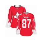 Women's Adidas Team Canada #87 Sidney Crosby Premier Red Away 2016 World Cup Hockey Jersey