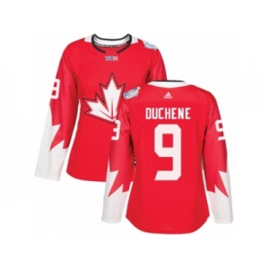 Women's Adidas Team Canada #9 Matt Duchene Premier Red Away 2016 World Cup Hockey Jersey